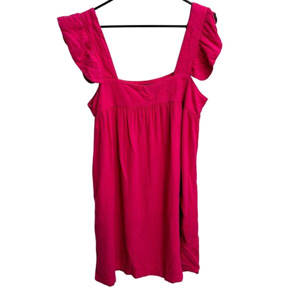 Pomander Place Tuckernuck Camellia Hazel Flutter Sleeve Linen Blend Dress Preppy - Picture 2 of 4